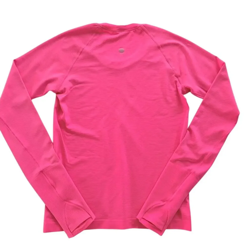 Lululemon Swiftly Tech Long-Sleeve Shirt 2.0 Race Length Sonic Neon Pink Size 6